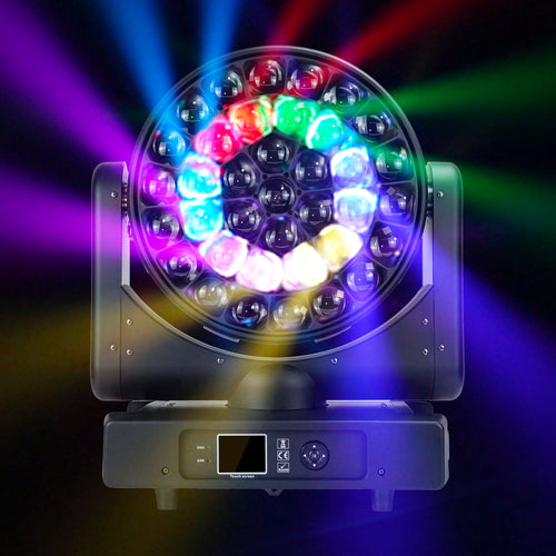 37*40W Full Color RGBW Zoom Big Bee-Eye LED Wash Moving Head Light With Circle Chasing Effect for Dj Concert Event Show Stage