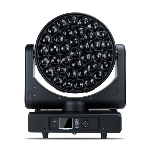 37*40W Full Color RGBW Zoom Big Bee-Eye LED Wash Moving Head Light With Circle Chasing Effect for Dj Concert Event Show Stage